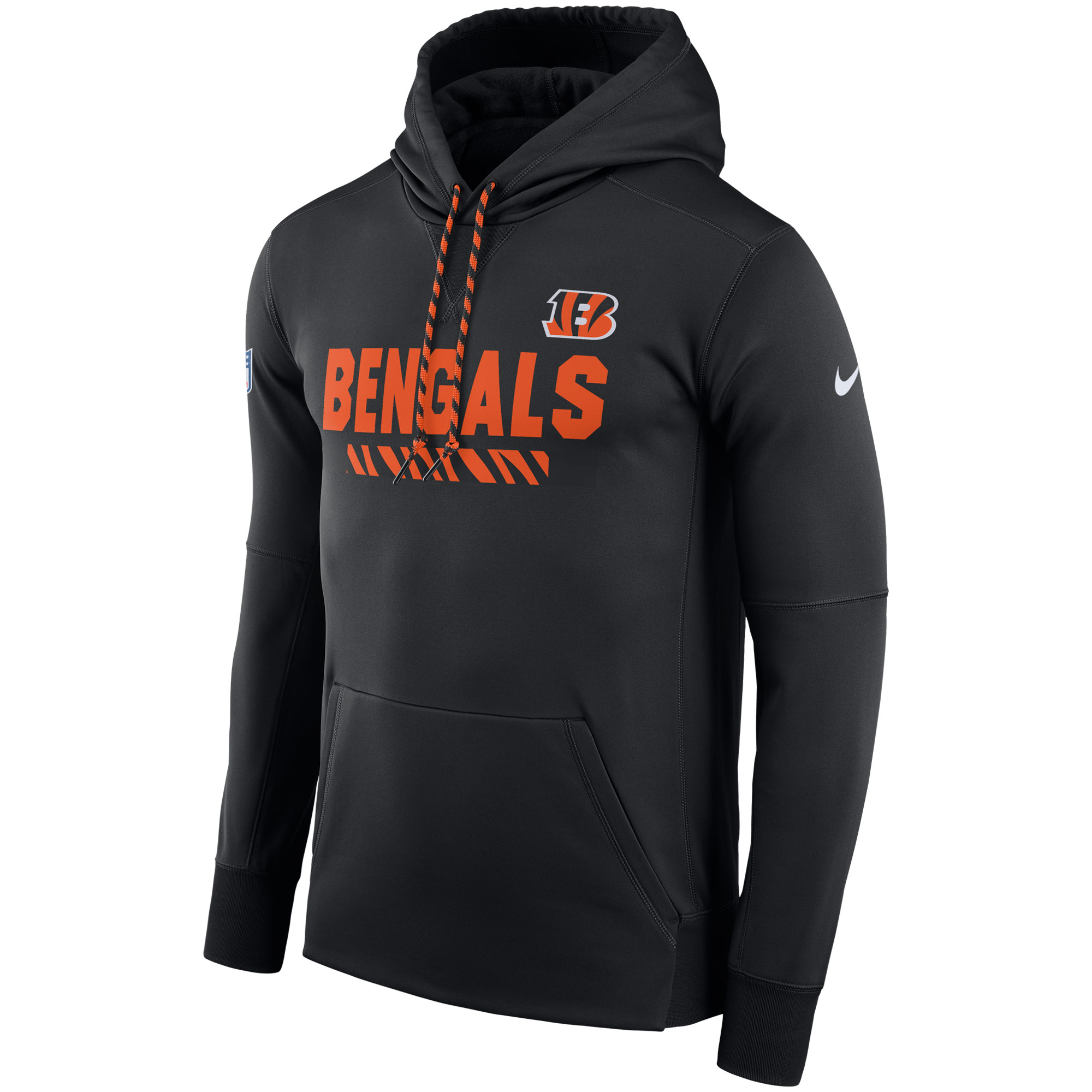 NFL Men Cincinnati Bengals Nike Black Sideline ThermaFit Performance PO Hoodie->denver broncos->NFL Jersey